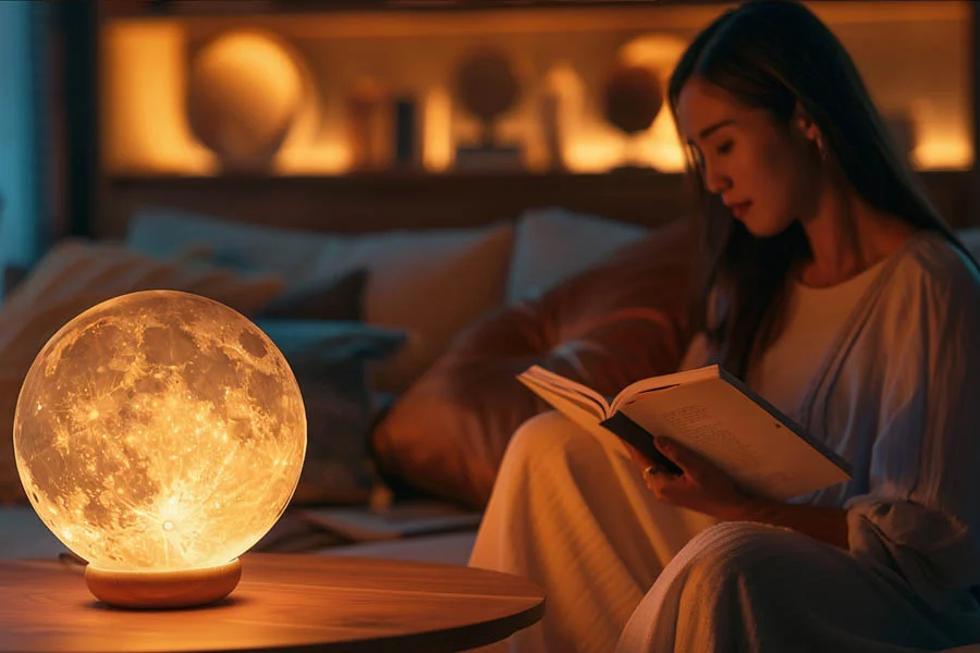 Levitating LED Moon Decor